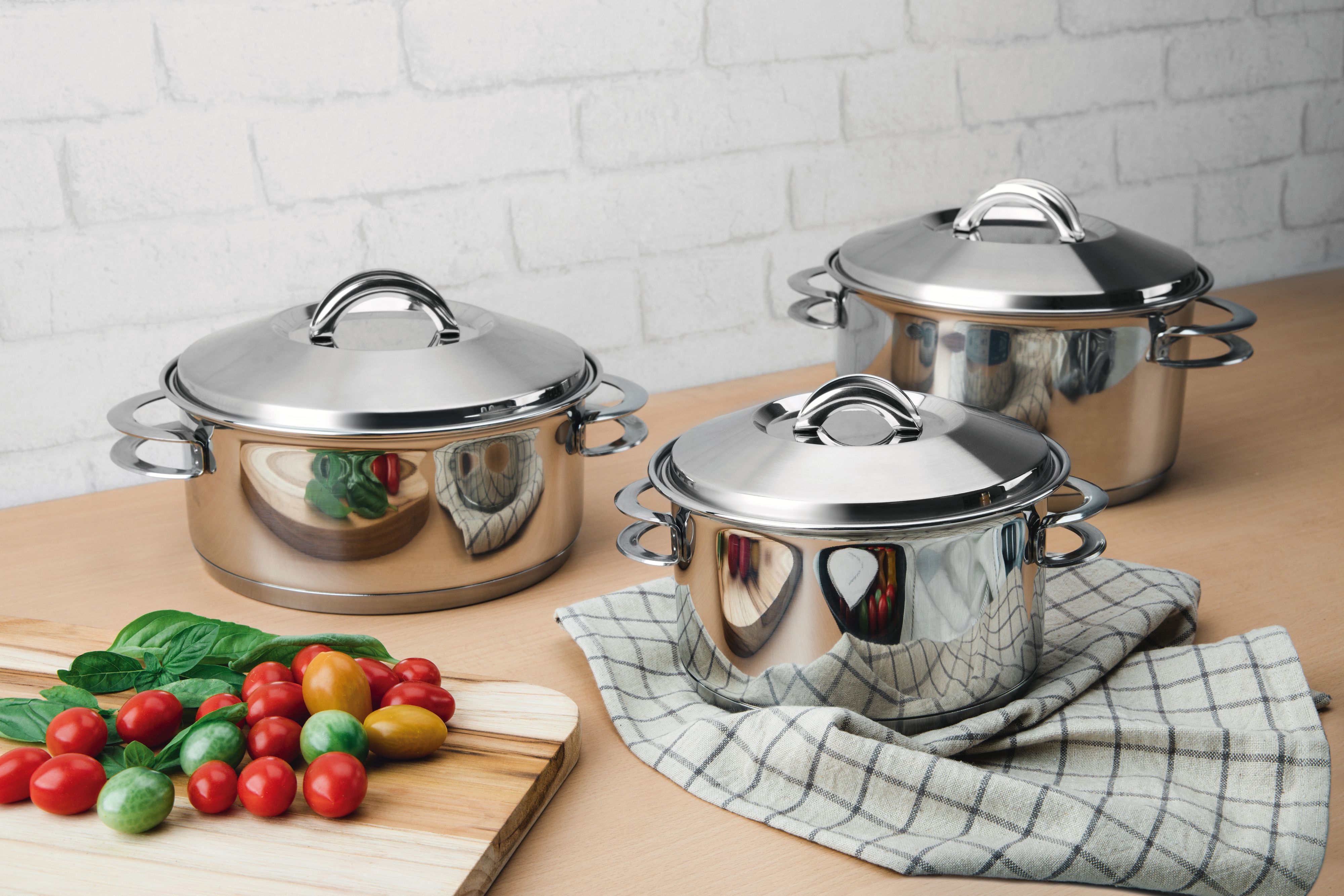 Tramontina Solar Stainless Steel Cookware Set with Triple Bottom 3 Pieces 65510740