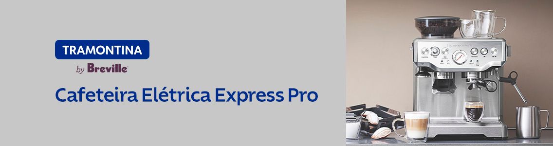 Cafeteira Elétrica Tramontina Express Pro em Aço Inox com Moedor 220V  69066012